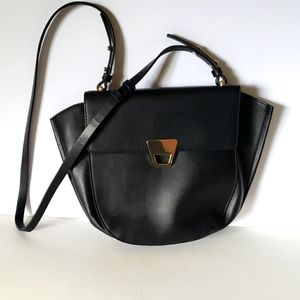 Express Black Shoulder Bag Women's Small White  Color Stain on Express Logo